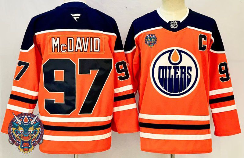 Men Edmonton Oilers 97 Mcdavid Orange Fanatics 2025 NHL Jersey style 4